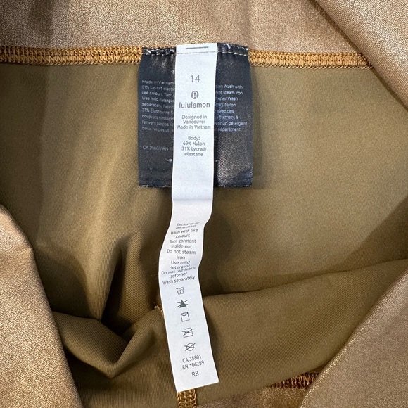 Bronze Lululemon Leggings size 14. - Picture 5 of 8
